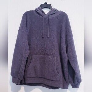 Madewell (Re)sourced Fleece Bubble-Sleeve Sherper Hoodie Sweatshirt Size XL